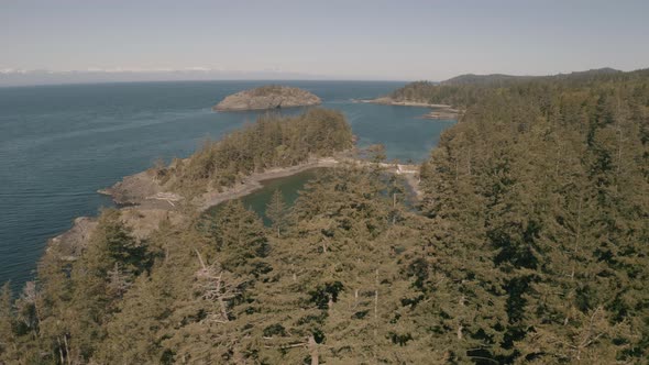 Drone video of Shelter Point, Forest, Mountain and Ocean in the background, Texada Island, British C