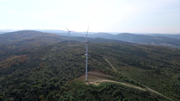 Aerial View of Wind Renewable Electricity Plant