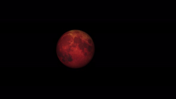 Concept 2-U1 View of the Realistic Blood Moon from Space