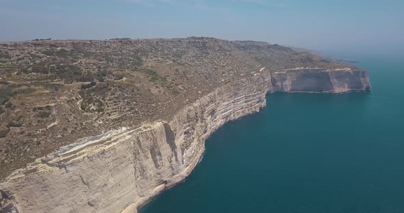 Aerial view of Malta wild nature.