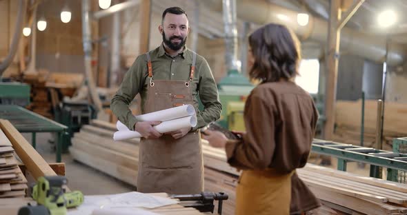 Creative Carpentry Workers at the Manufacturing