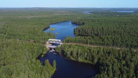 Republic of Karelia, Russia. Beautiful northern nature. River and waterfall.