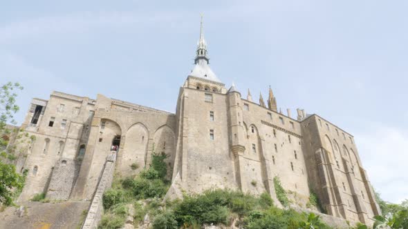 Mont-Saint-Michel island top abbeys Normandy France 4K 3840X2160 UHD slow tilting video - Mt Saint-M