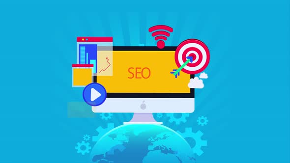 Seo Optimization Animation Video. Search Result.Improving Ranking On Search Enginge Trafic