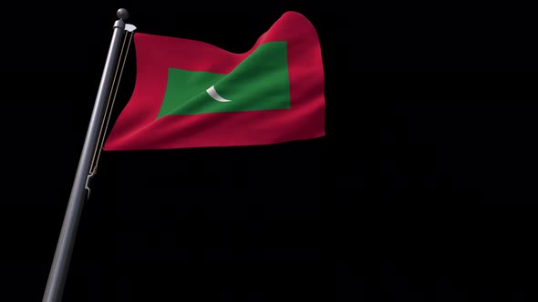 Maldives Flag With Alpha Channel  4K