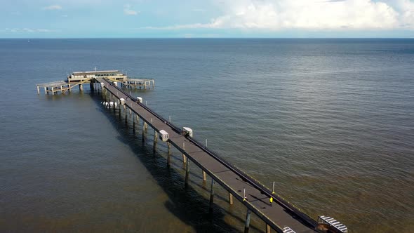 Aerial view of Deal pier, Deal, Kent, UK
