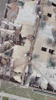 Vertical Video of a House That Was Damaged During the War in Ukraine