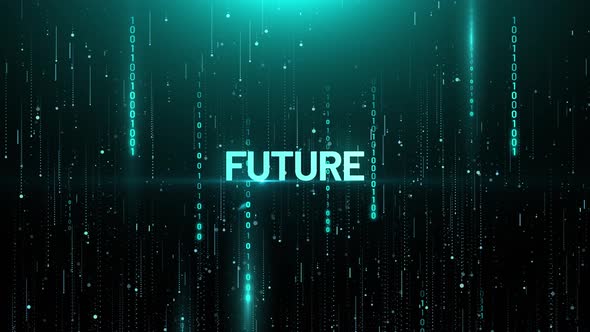 Future Binary Matrix Digital Technology Animation