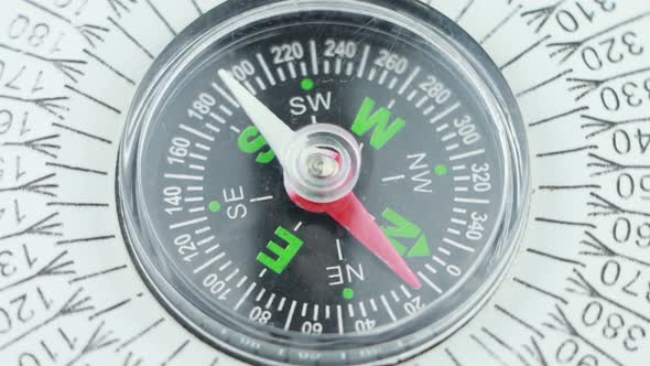 Rotating compass - close up view.