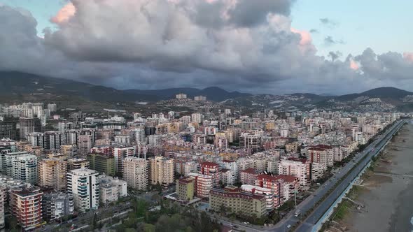 Mahmutlar Aerial view 4 K Turkey Alanya