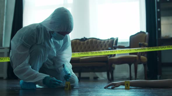 Closeup of a Crime Scene in a Deceased Person's Home.