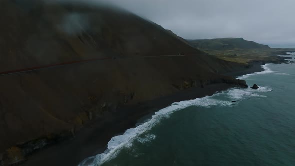 Aerial Icelandic Landscape at Ketubjorg in the Evening Dusk