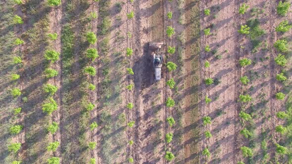 Overhead Tractor in the Field 