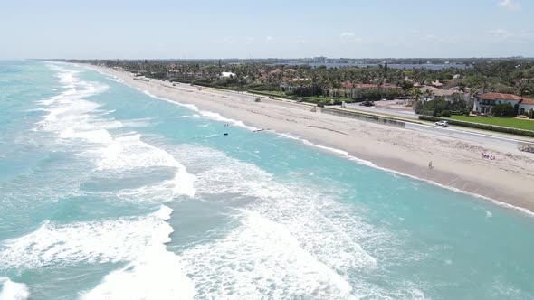 Glorious coastal properties in Palm Beach, Florida from drone