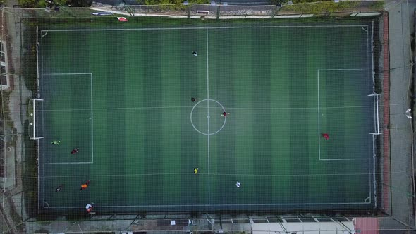Aerial Top View Of Carper Soccer