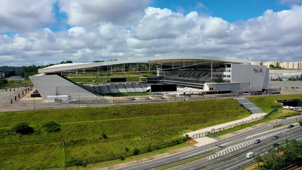 Brazilian sports centre cityscape at Sao Paulo city.