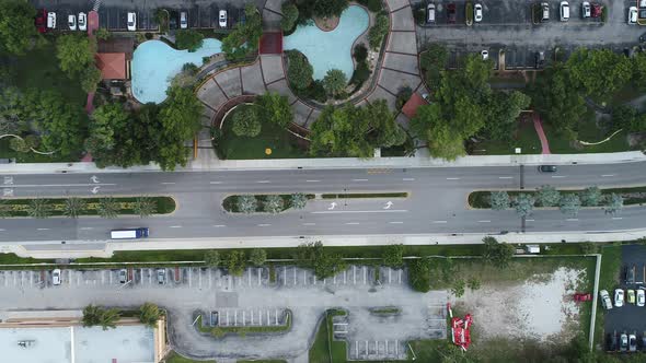 Aerial landscape of coast city of Miami Florida United States