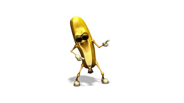 Fun Banan  Looped Dance on White Background alt