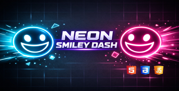 Neon Smiley Dash - HTML5 GAME