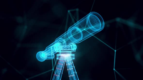 Telescope Hologram Close Up 4k