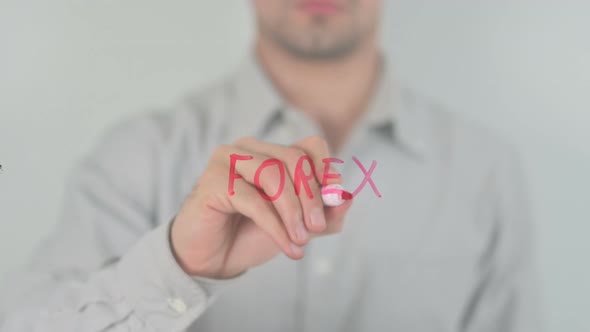 Forex Writing on Screen with Hand