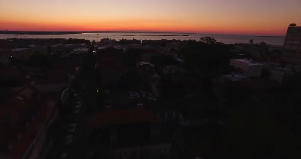 Aerial View Silhouette of Charleston SC