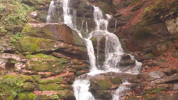 Flight Over Whisper Waterfall, Carpathian Mountains, Ukraine