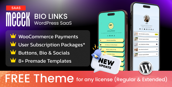 Meeek - Link in Bio SaaS (WordPress)