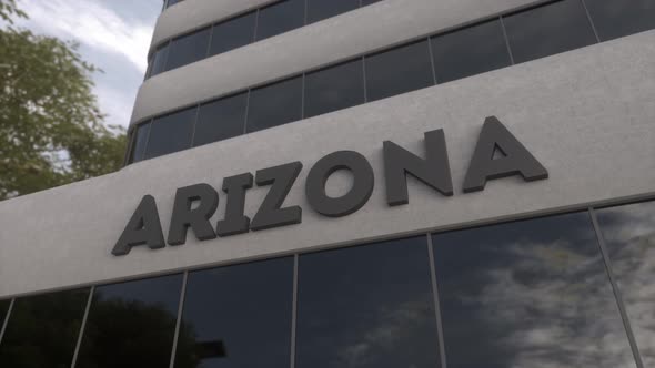 Arizona Sign on a Modern Skyscraper