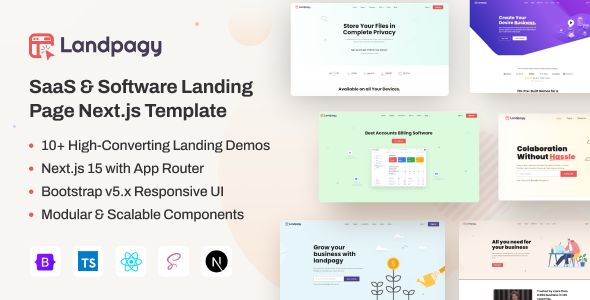 Landpagy – SaaS Startup & AI Product Landing Template for Next.js