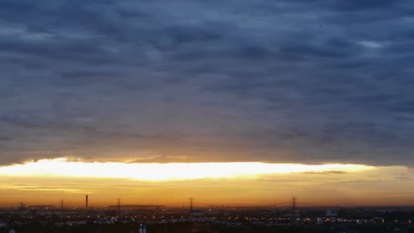 Time lapse landscape sunset sunrise and twilight cloudy sky on morning and evening