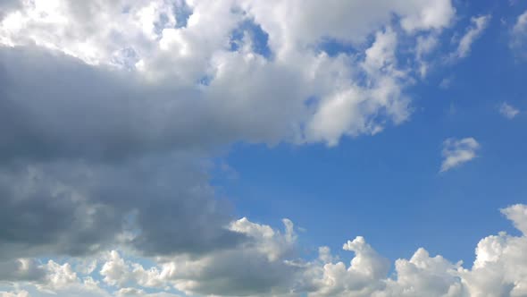 Time lapse of white cloud moving pass around sky background