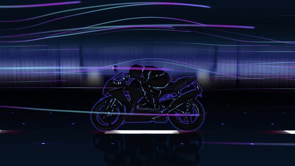 Futuristic bike animation rotate 2K