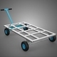 T-handle Swivel Steering Flatbed Trolley Cart Transport Pallet - 3DOcean Item for Sale