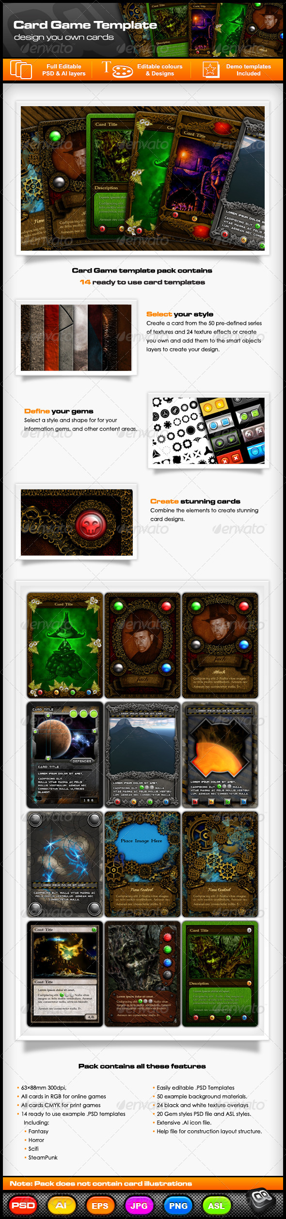 Collectable Card Game Template Pack