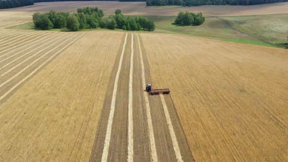 Aerial View of Combine Harvester