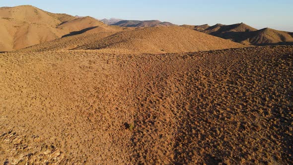 Aerial shot of some remote desert mountains in California