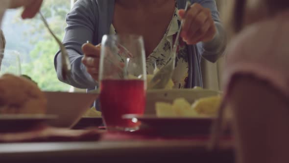 Family eating together