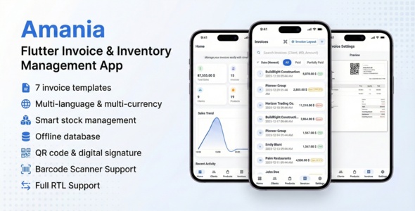 Amania - The Ultimate Flutter Invoice & Inventory Manager