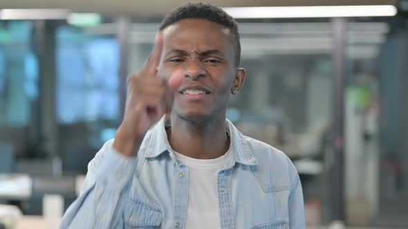 Portrait of Angry African Man Arguing, Fighting