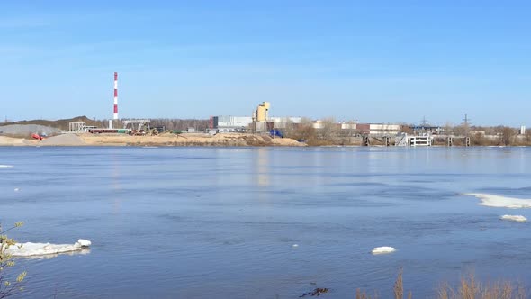 Ice on the River in the Spring