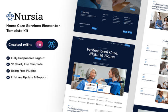 Nursia - Home Care Services Elementor Template Kit