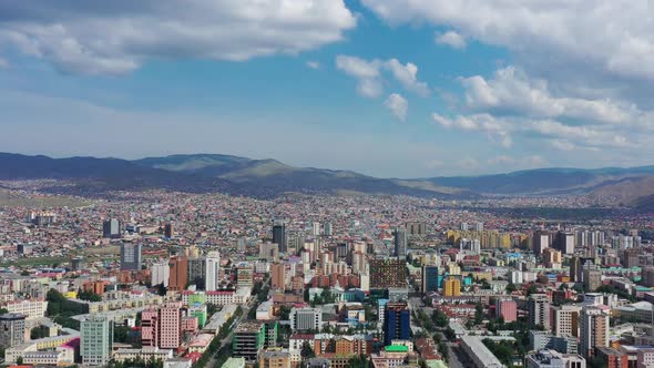 Aerial View of Center of Ulaanbaatar  Mongolia