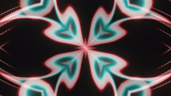 Abstract Blue and Red Flower Kaleidoscope Vj Loop Animation