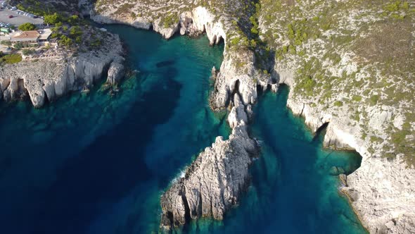 Porto Limnionas bay on Zakynthos island, Greece