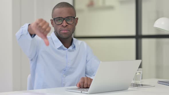 Thumbs Down By African Man Laptop