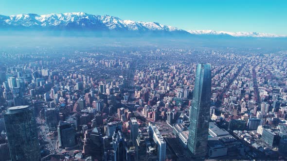 Santiago Chile. Cityscape downtown district of capital city of Chile.