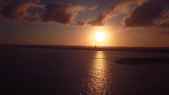 Sunset In The Caribbean Maked With Drone In 4k 24fps 2