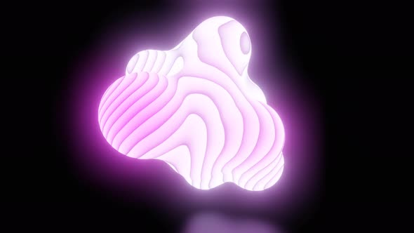 Abstract Neon Glowing Figure Constantly Changing Shape Seamless Loop