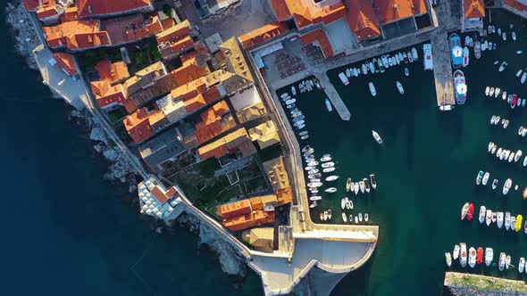 Dubrovnik, Croatia. Aerial view on the old town. Vacation and adventure.